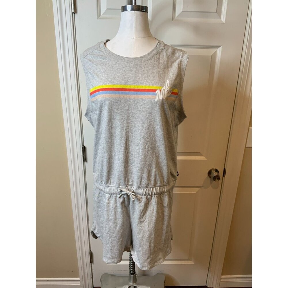 Nike Gray Sleeveless Tank Romper Athletic Size Large